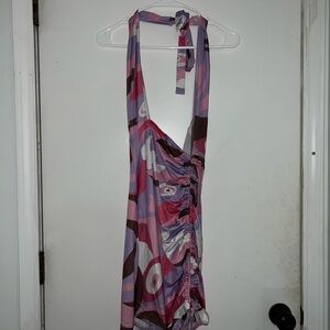 YesStyle Pink and Purple Patterned Mini Dress